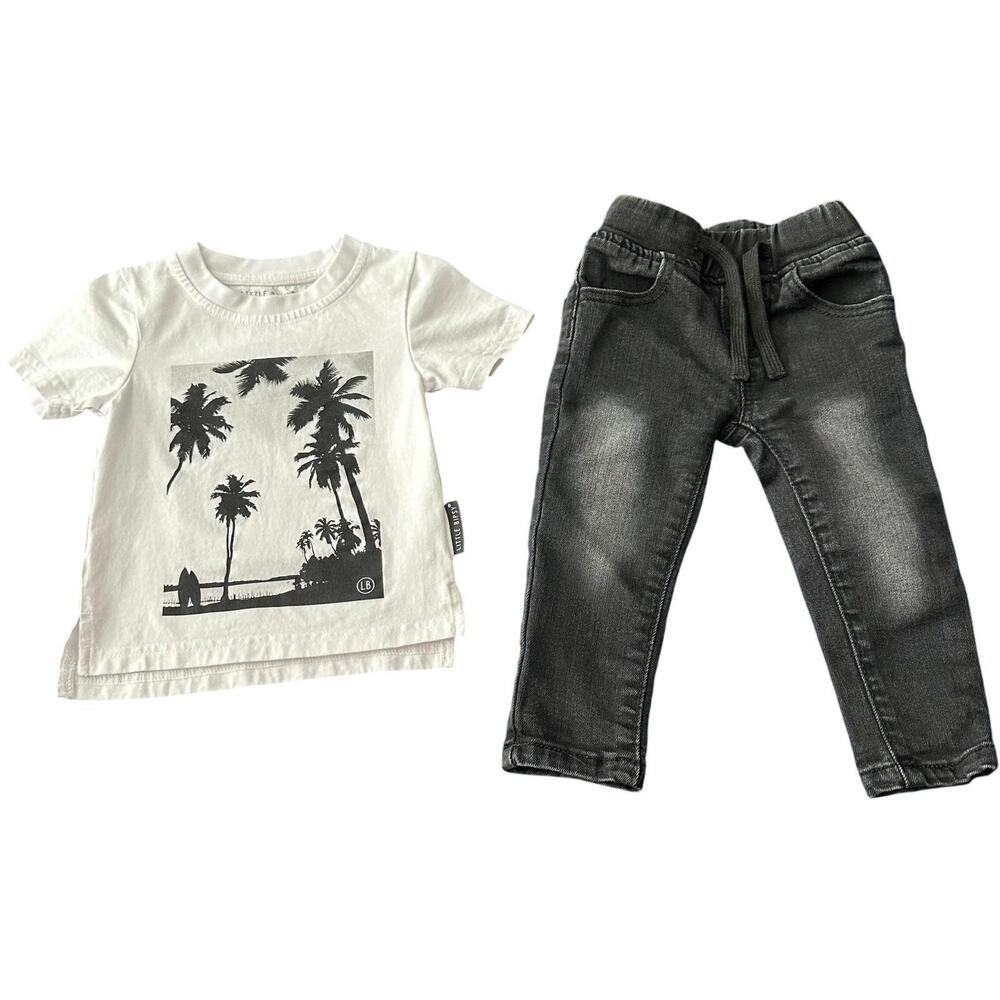 Little Bipsy Outfit Bundle‎ Baby Boy 6-12m/12-18m Summer Graphic Tee Black Jeans